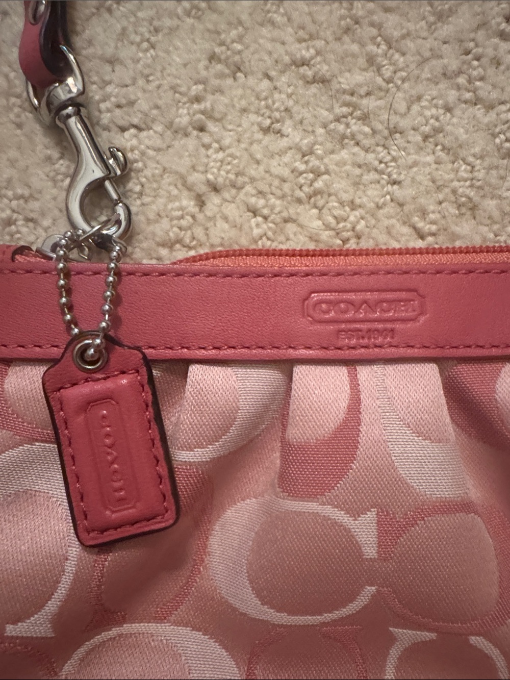Coach Pink Signature Wristlet - Picture 4 of 6